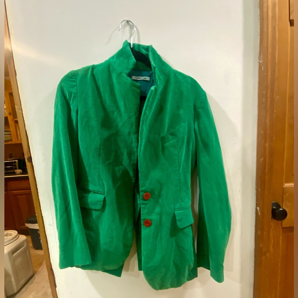 Catherine Fulmer Emerald Green Corduroy Blazer Jacket Indie Sleaze Rocker XS